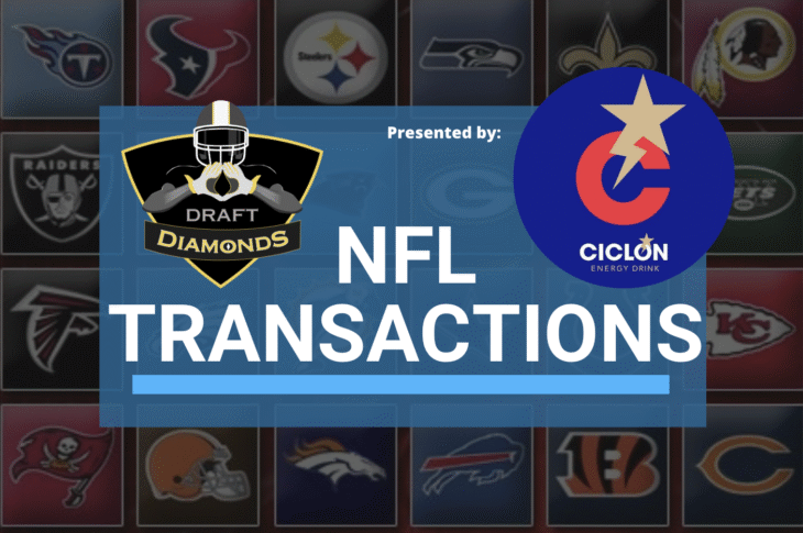 Welcome to today's edition of NFL Transactions, brought to you by Ciclon Energy Drink, the Official Energy Drink of Puerto RIco!